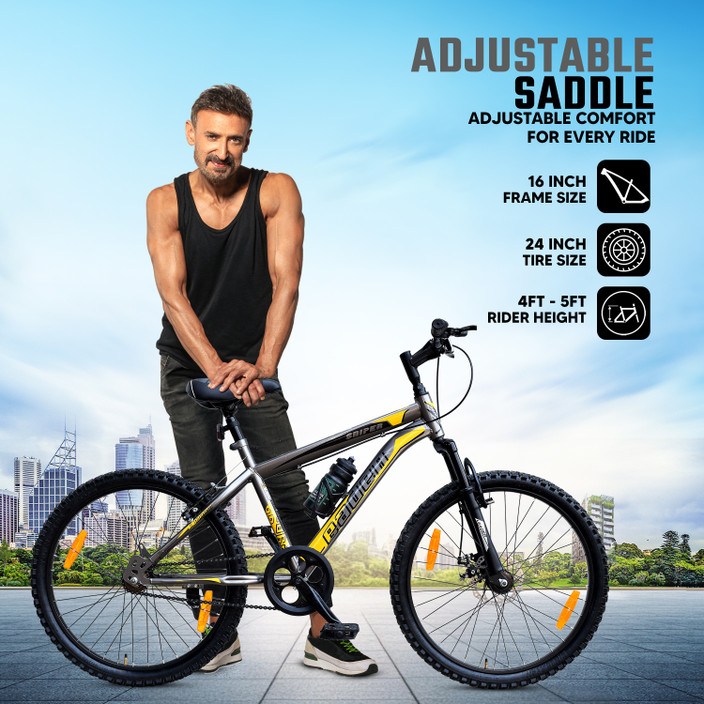 Bike Size Mens Mountain Bike 14 Inch Frame LEADER Sniper MTB 24T