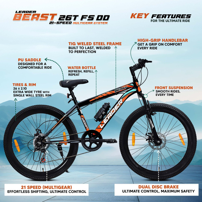 Disc Brakes Cycle Under 6000 With Gear Leader Beast 26t Cycle