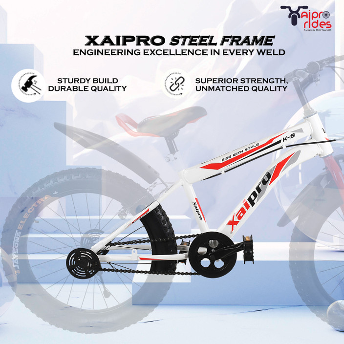 Daraz Bmx Bike Tube Xaipro 20T K-9 300 WHITE-RED CYCLE FOR KIDS 20 T