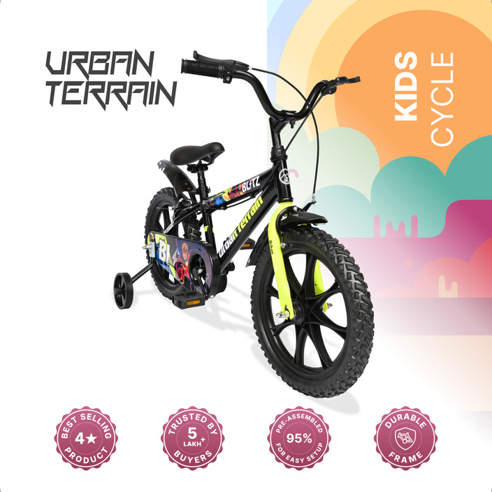 Urban Terrain Blitz Cycles 16T for Boys/Girls Kids Ages to Comes with  Training Wheels 16 T (inch) Hybrid Cycle/City Bike