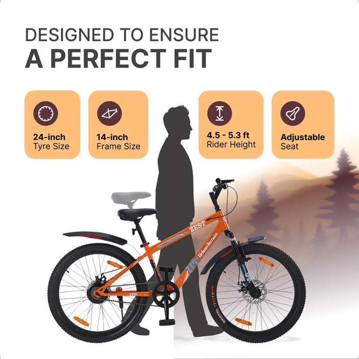 14 Inch Frame Size 14 Mountain Bike Urban Terrain ZEST Cycles 24T