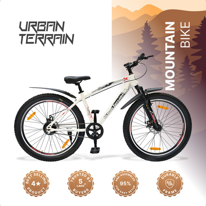 Urban Terrain Bolt Pro Cycles for Men with Steel Frame Dual Disc  Brake MTB Bike T (inch) Road Cycle