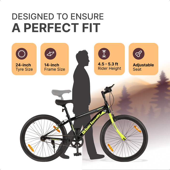 Height 24 Cycles Hero Rafale 24T (Height 137CM 152 CM To 5ft