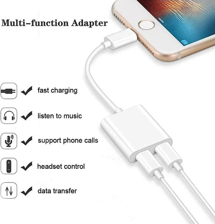 Dual Lightning Splitter Double Headphone Jack Iphone Double