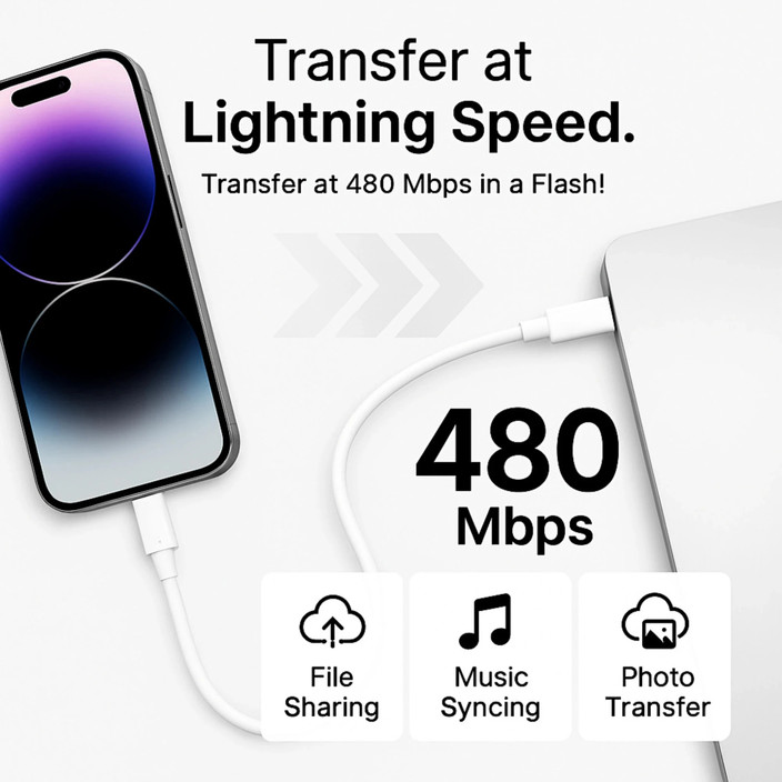 Iphone Charger Cable Usb C To Lightning Charging Speed Flipkart