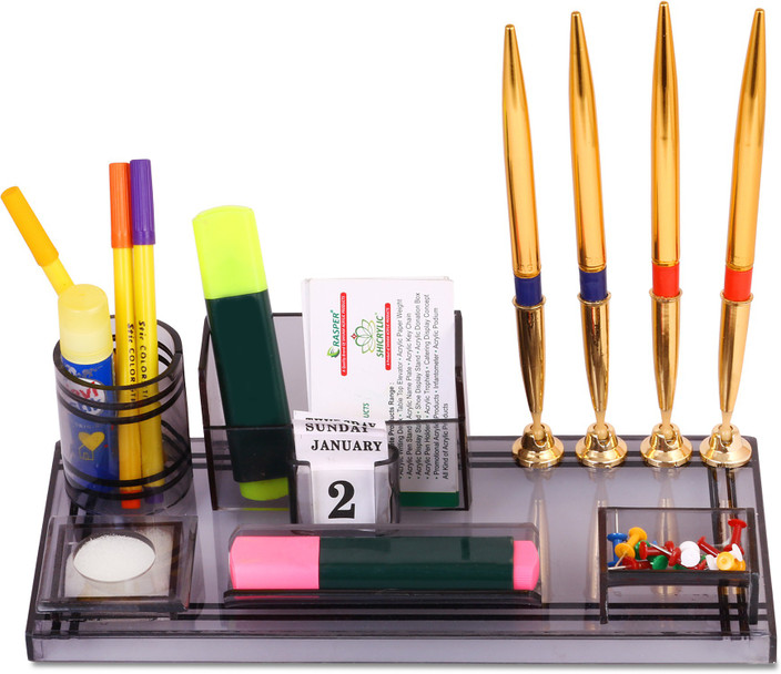 Acrylic Pen Table Pen Holder Stand RASPER Compartments Acrylic