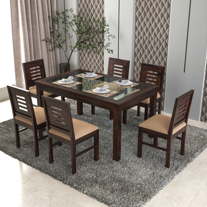 Wooden Dining Glass Dining Table Set Seater Price Glass Top Seater