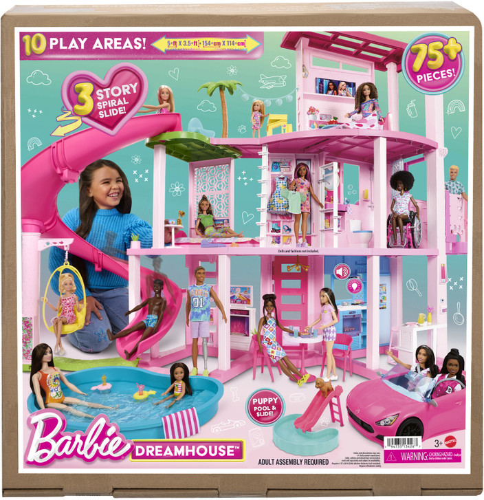 Fashion Doll House Foot Barbie Doll BARBIE Dreamhouse, 75+ Pieces