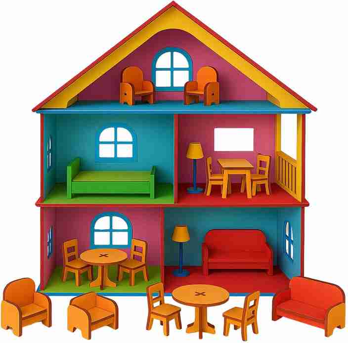 Wooden Dollhouse Flipkart Doll House Clapjoy Wooden Doll House
