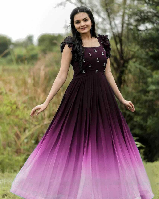Purple Flipkart Gown With Price NITYA CLOTHING Anarkali Gown