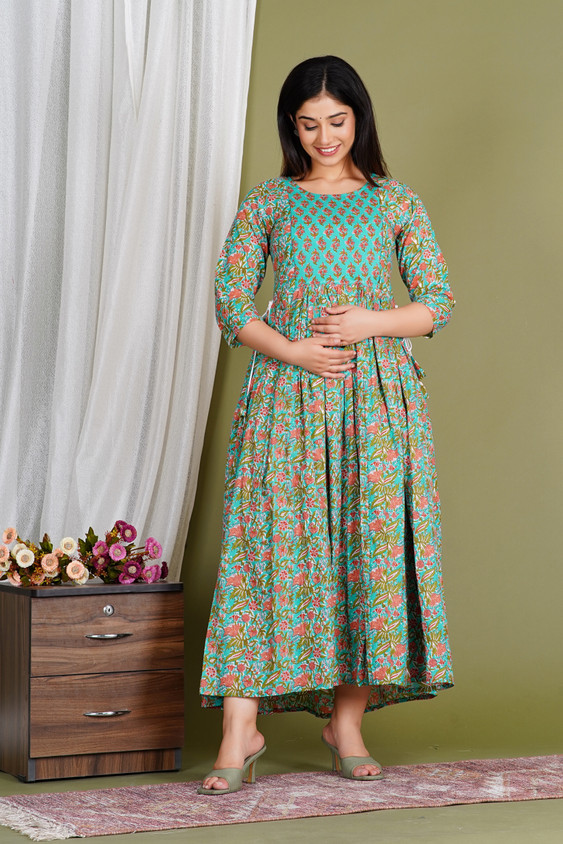Rangmanch by Pantaloons Women Ethnic Dress Green Ankle Length Dress