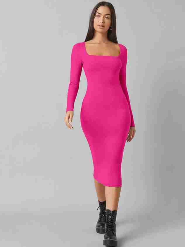 pink midi dress