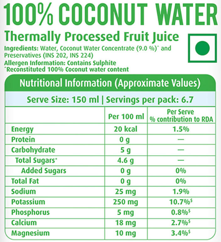 Www Alhudapk Calories In 150 Ml Fresh Orange Juice Coconut Water Nutrition  Strange Water Natural Coconut Water – The