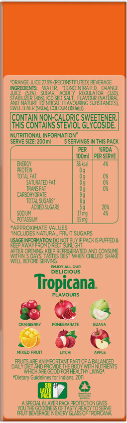 Tropicana Orange Delight Fruit Beverage Price in India Buy