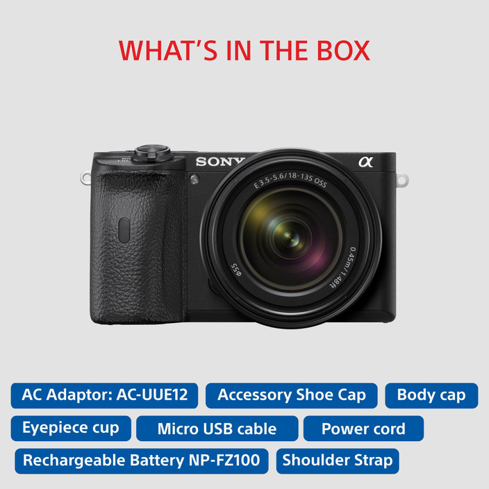 SONY Alpha ILCE-6600M APS-C Mirrorless Camera with 18-135 mm Zoom Lens  Featuring Eye AF and 4K movie recording