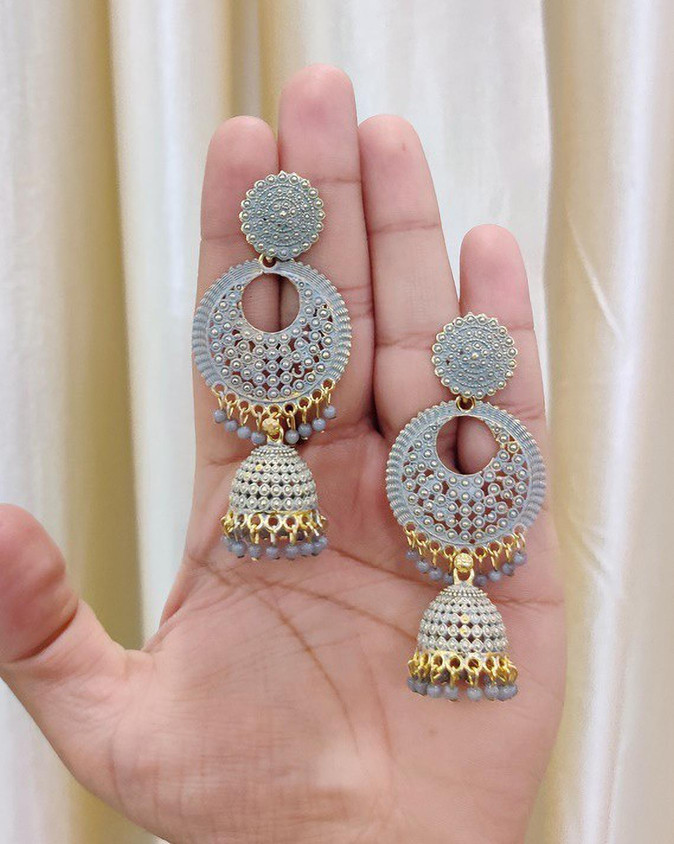 Buy TANLOOMS Beautiful Floral Baali Jhumka Earrings