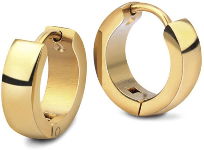 Ring Stud Earrings For Men Stainless Steel Round Stud Earring With