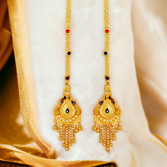 Buy GoldNera Gold Plated Traditional Studs with Kan