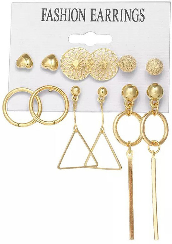 Flipkart Funky Stud Earrings Buy Vien Fashion Gold Stud Earrings