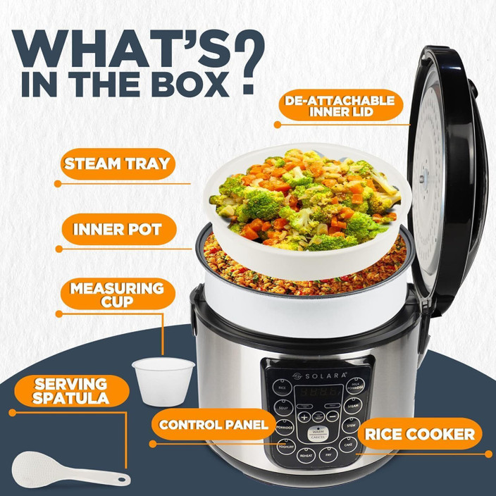 Rice Cooker Pressure Cooker To Slow Cooker Solara SOL-RIC-201 Rice