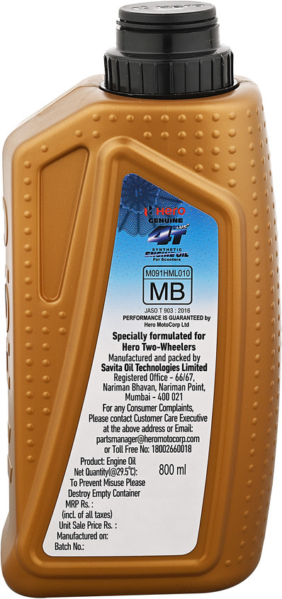 Bike Engine Oil Level Hero Splendor Plus Oil Capacity Hero