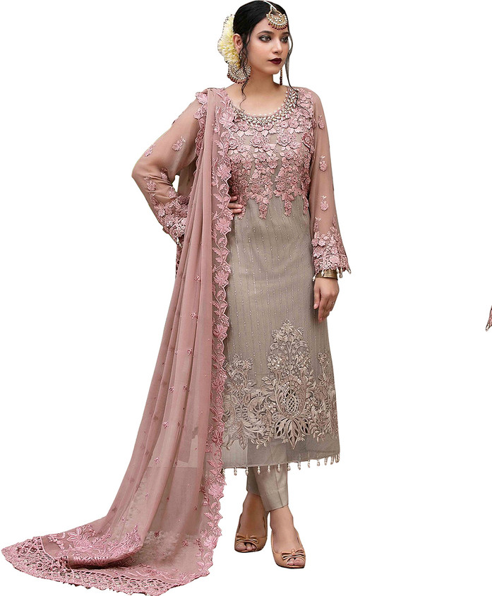 Semi Stitched Flipkart Stitched Salwar Suit Embroidered Salwar