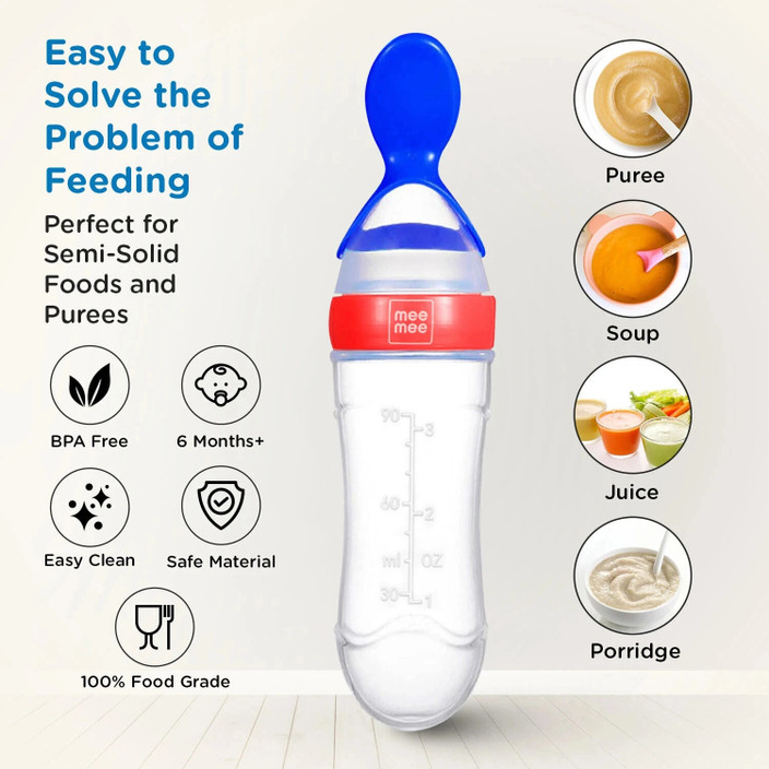 Mee Mee Baby Food Feeding Bottle With Spoon Feeder MeeMee Baby