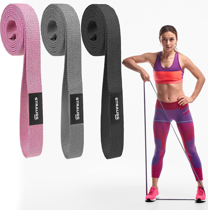 Strauss Premium Fabric Resistance Bands Pull Up Band Exercise Band  Stretch Band Resistance Band