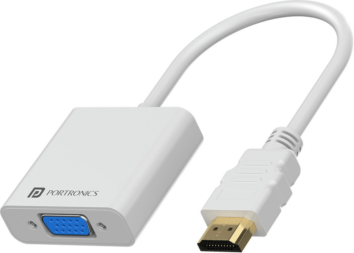 Portronics DigiBridge HDMI to VGA Converter, 1080p 60 Hz Max, 16cm Cable,  Durable Build, Gaming Adapter