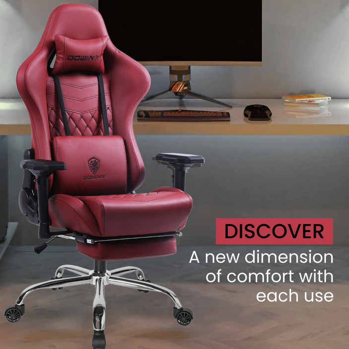 Ergonomic Chairs Massage Pillow For Gaming Chair Footrest Pink
