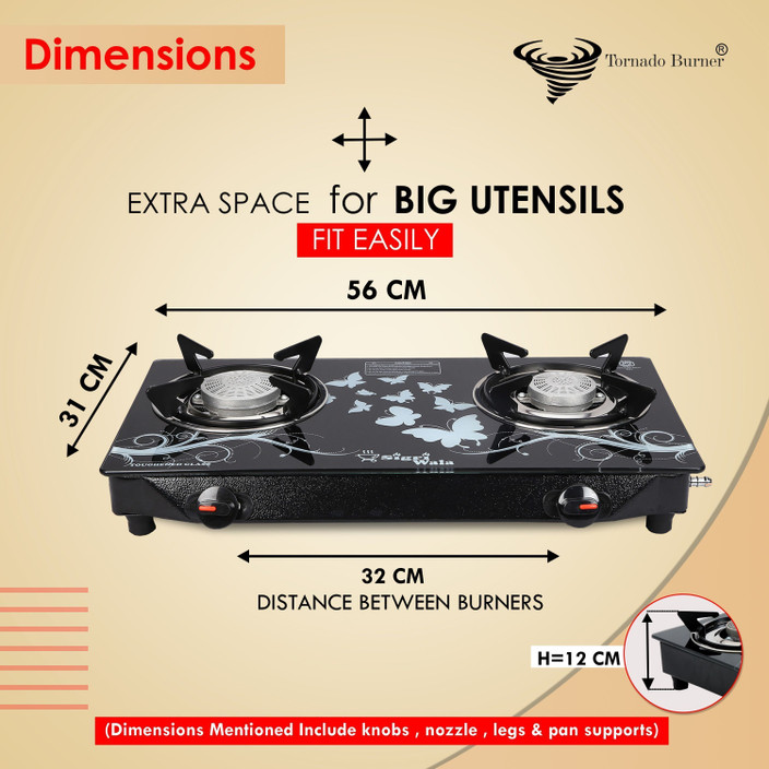 Meesho Surya Crystal Three Burner Gas Stove Suraksha Shine