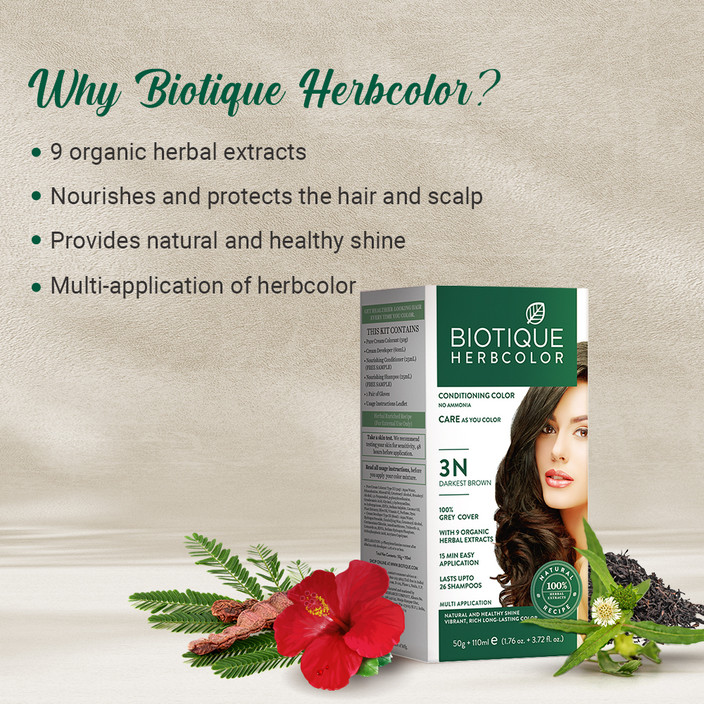 BIOTIQUE Herbcolor Conditioning | 100% Grey Coverage in 15