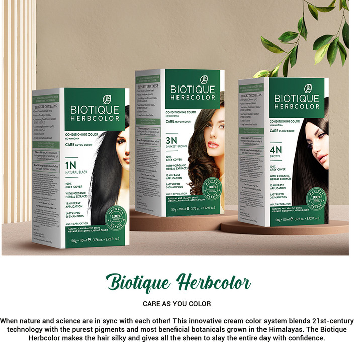 BIOTIQUE Herbcolor Conditioning | 100% Grey Coverage in 15