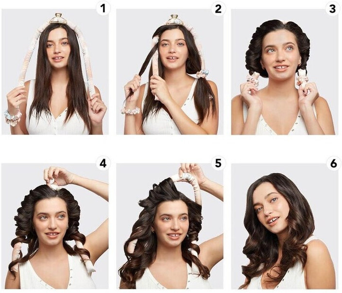 Maa shopping Silk curling ribbon, heatless hair curling set with2