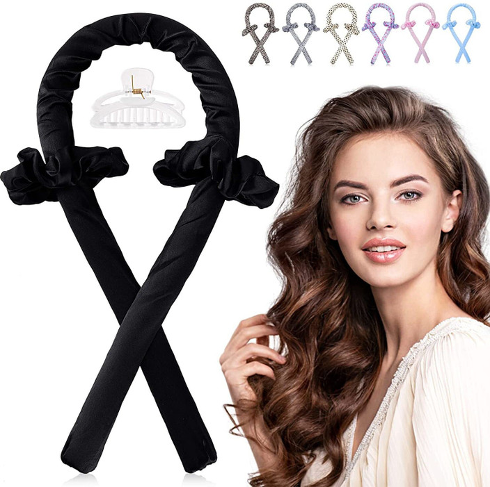 SHOPOGENIX Heatless Curling Rod Headband,No Heat Curls Silk Ribbon