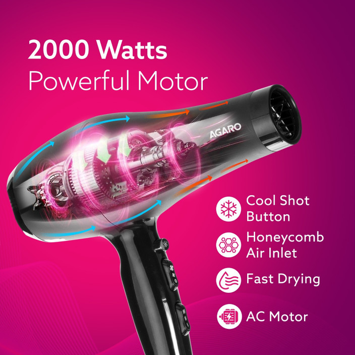 Cold Air When To Use Hair Dryer AGARO HD-1120 Professional, Hot