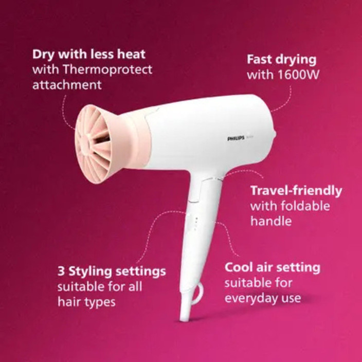 Thermoprotect Airflower Philips Hair Dryer With Hot And Cold Air Philips  EssentialCare Hair Dryer BHC010/10 With ThermoProtect