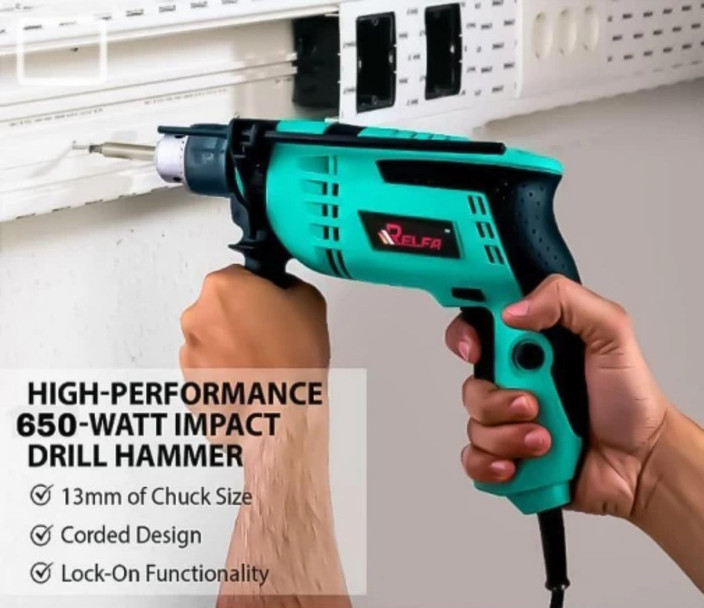 Mamodiaz Relfa RF-ED-13RE 650W Machine Heavy Duty With Mansory Bit Hammer  Drill