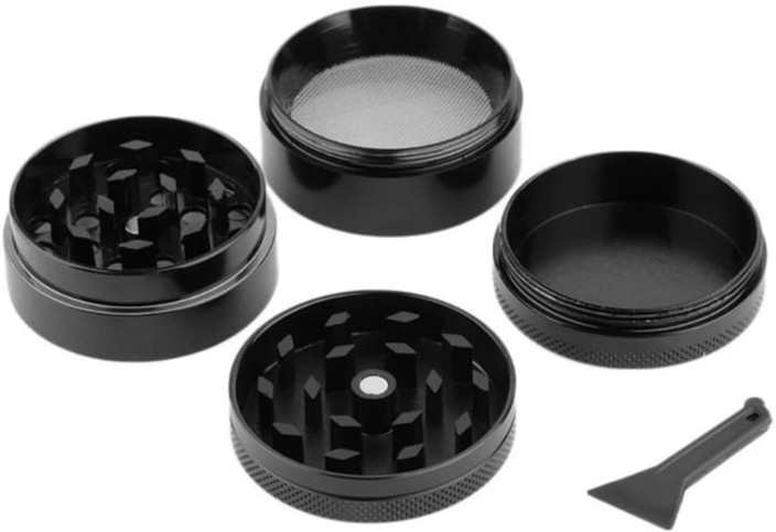 1 layer tobacco crusher Chrome Metal Dry Herb Spice Fine Handle Grinder 4 Layers Piece 60 will be charged for plus sizes Herb Grinder With Handle 1.5
