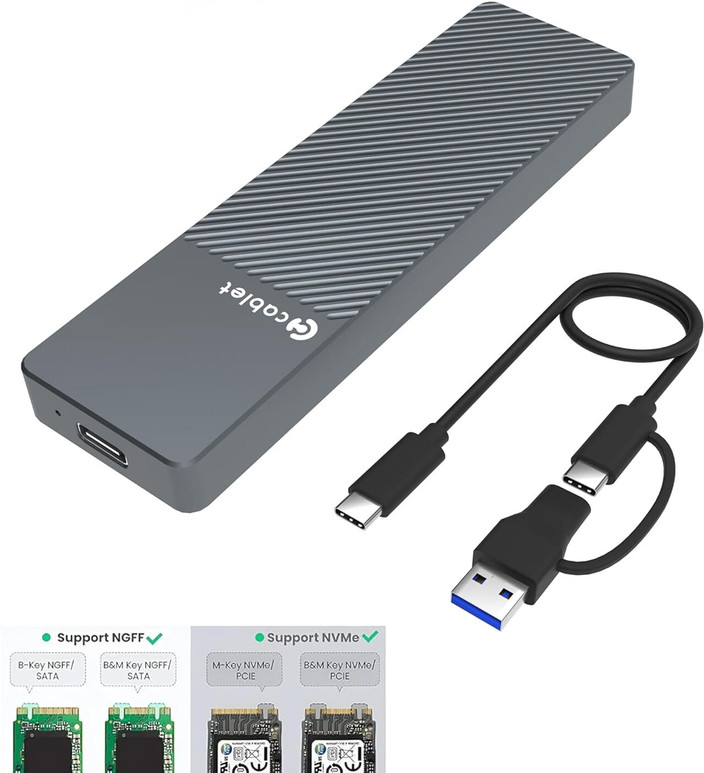 Ssd Enclosure Pcie Thunderbolt Enclosure UGREEN NVMe And SATA SSD Enclosure  Reader, 10Gbps USB C Gen2, Thunderbolt Compatible, Tool-Free NVMe External 