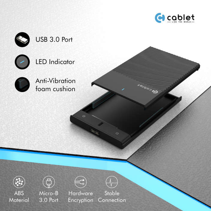 Cablet USB To SATA III inch HDD/SSD Enclosure for 7mm and