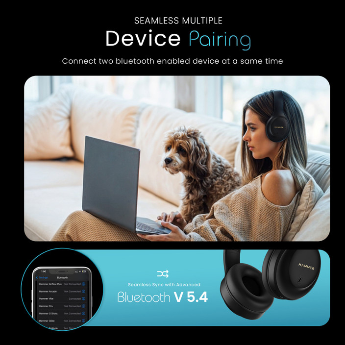 Wireless Headphones Connect Two Phones To One Bluetooth Headset