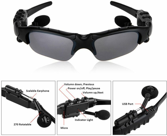 Eyewear Bluetooth Sunglasses Headset Headphone For Mobile Phone