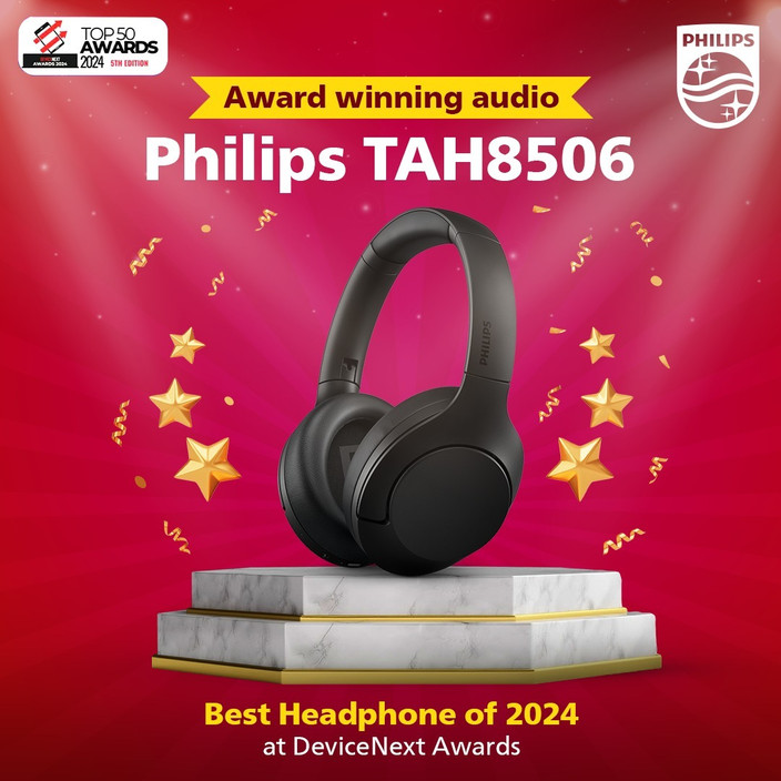 PHILIPS TAH8506BK/00Headphone with Touch Control ANC, 60H Playtime, 40mm  Drivers Bluetooth