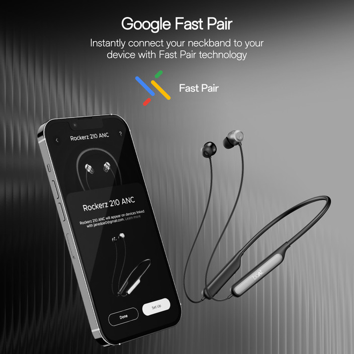 boAt Rockerz 210 ANC w/ 30dB Active Noise Cancellation, AI- ENx