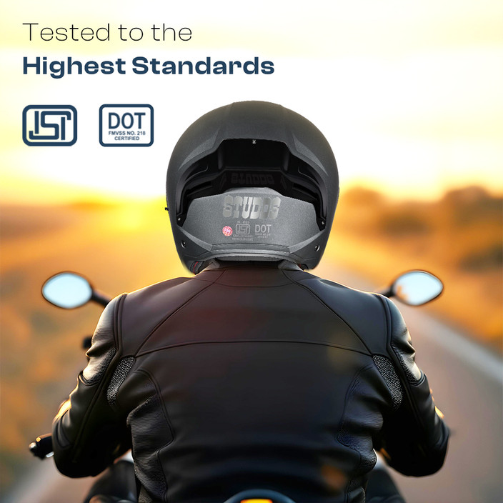 Helmet Standards Dot 218 STUDDS Trooper Flip-up Full Face With