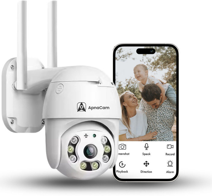 ApnaCam PTZ Live View Two-Way Audio Color Night Vision Waterproof Security  Camera