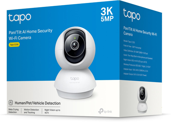 Tp Link Cctv Wifi Dongle TP-Link Tapo C230 3K 5MP HD 360 Pan/Tilt Smart  Home Wi-Fi Security Camera
