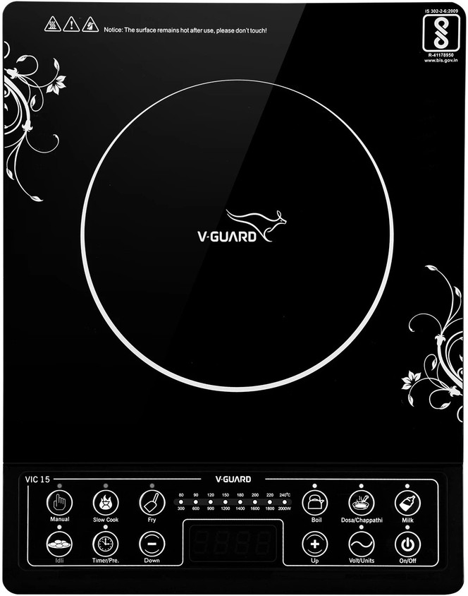 V-Guard 2000 W Induction Cooktop Push Button Buy V-Guard 2000 W