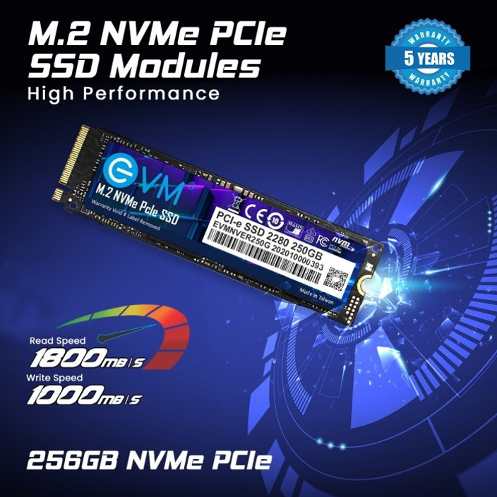 EVM NVME 256 GB Laptop, Desktop Black PCIe NVMe Internal Solid